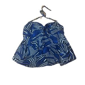 Blue Patterned Women's Tank top bikini